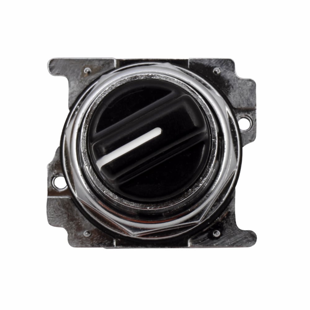 10250T1371 Heavy Duty Oiltight/Watertight Non-Illuminated Selector Switch Operator With Cap, 30.5 mm, Knob Operator, 2 Positions, Black