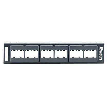 CPP12WBL PanNet Flat Unshielded Modular Front Access Patch Panel, 12 Ports, Cold Rolled Steel
