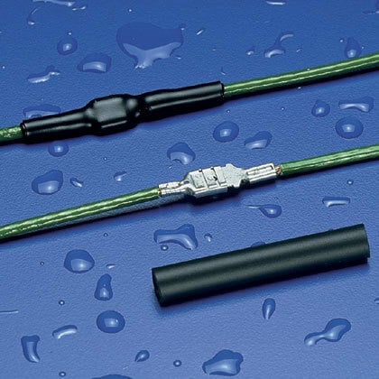 HSTTVA38-Y Damp-Shrink VW-1 Adhesive Lined Cross Linked Flame-Retardant Flexible Heat Shrink Tubing, 3/8 in ID Expanded, 0.187 in ID Recovered, 0.031 in THK Wall Recovered, 6 in L, Polyolefin, Black