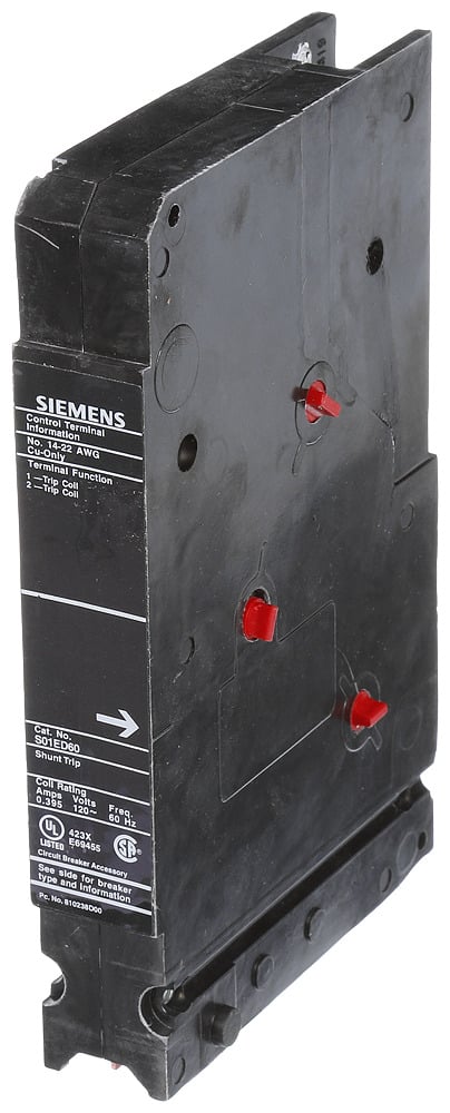 S01ED60 Sentron Breaker Shunt Trip With Shunt Trip Actuator, 120 V AC, Left Pole Mount
