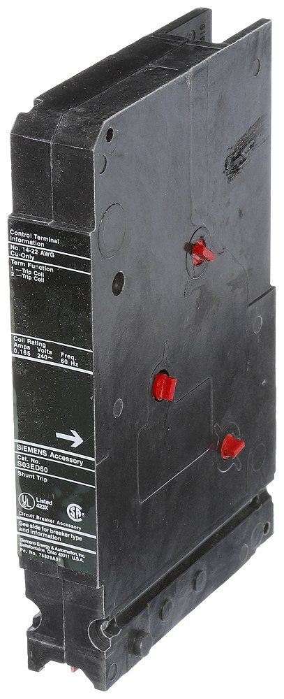 S03ED60 Sentron Shunt Trip With Shunt Trip Actuator, 240 V AC, Left Pole Mount