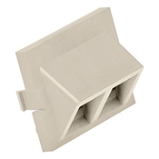 41294-2QI QuickPort Duplex ST Fiber Adapter, 2 Ports, Snap-Fit Mount, Ivory