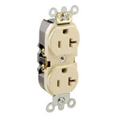 5362-GYS Heavy Duty Straight Blade Duplex Receptacle, 125 V AC, 20 A, 2 Poles, 3 Wires, Gray