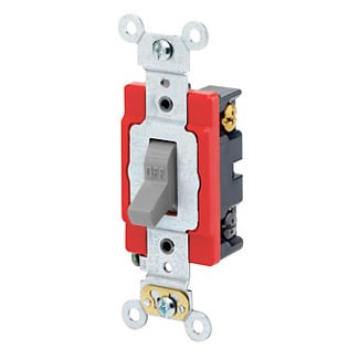 1224-2GY 4-Way Self-Grounding Toggle Switch, 120/277 V AC, 20 A, 800 W, 1000 VA Power Rating