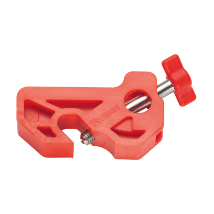 PSL-MCBNT-V No-Tool Circuit Breaker Lockout, For Use With 120 V Miniature Circuit Breakers, 1 Padlocks, 19/64 in Dia Max Padlock Shackle, Nylon/Stainless Steel, Red