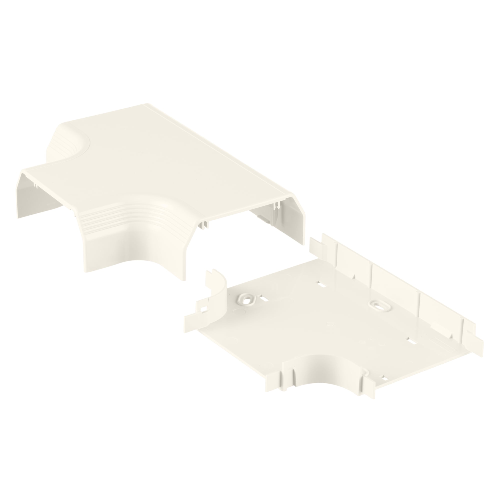 T70TWH Pan-Way T-70 Faceplate Tee Fitting, For Use With T-70 Surface Raceway System, PVC, White