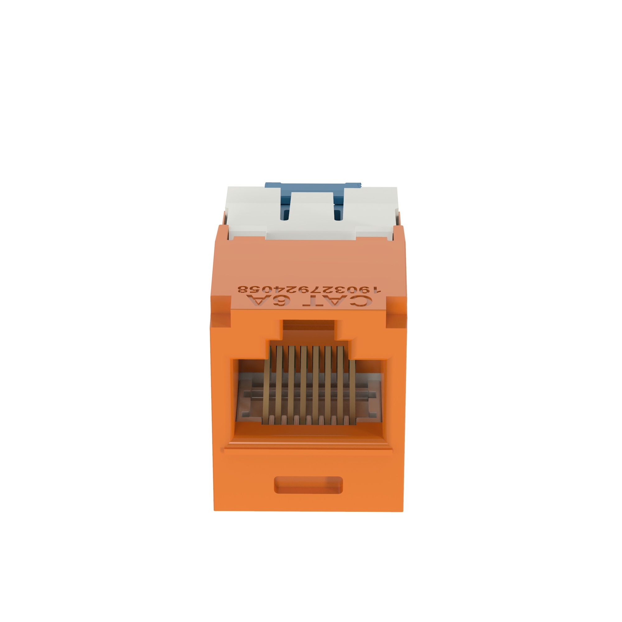 CJ6X88TGOR 10Gig PanNet TX6A 8-Position 8-Wire Universal TG Style Unshielded Jack Module, Cat 6A RJ45/Mini-Com Module, 1 Port, ABS/Polycarbonate, Orange