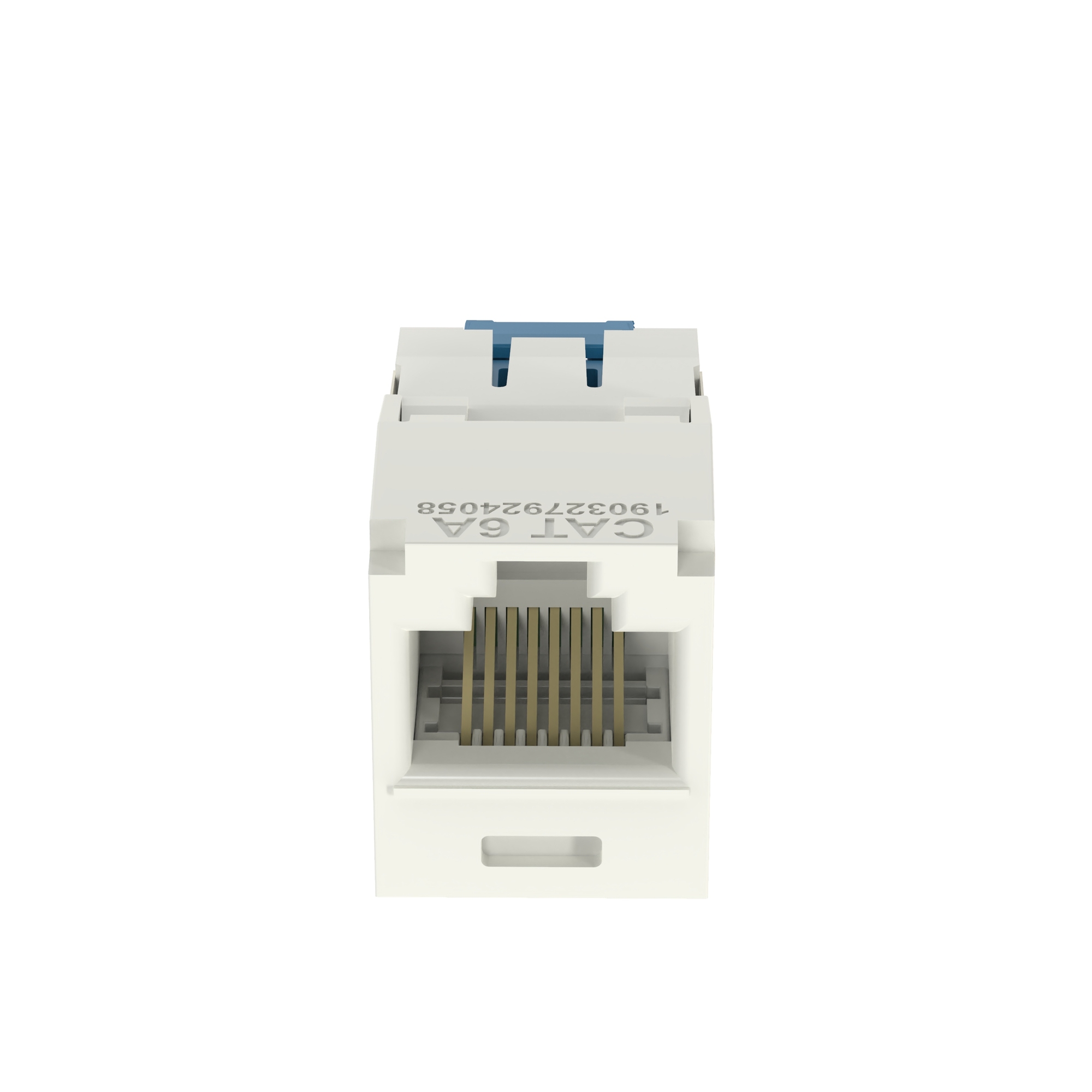 CJ6X88TGIW 10Gig PanNet TX6A 8-Position 8-Wire TG Style Universal Unshielded Jack Module, Cat 6A RJ45/Mini-Com Module, Panel Mount, 1 Port, ABS/Polycarbonate, Off-White