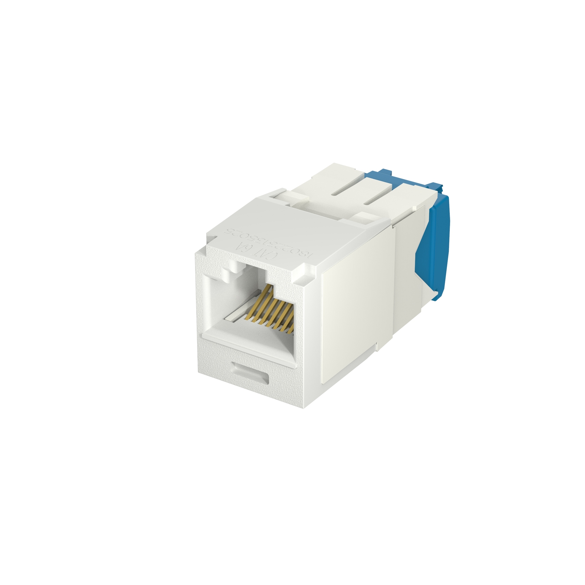 CJ6X88TGEI 10Gig PanNet TX6A 8-Position 8-Wire Universal TG Style Unshielded Jack Module, Cat 6A RJ45/Mini-Com Module, 1 Port, ABS/Polycarbonate, Electric Ivory