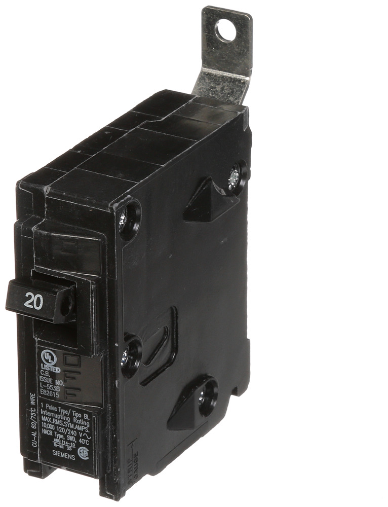 B120 Type BL Molded Case Circuit Breaker, 120 V AC, 20 A, 10 kA Interrupt, 1 Poles, Thermal Magnetic Trip