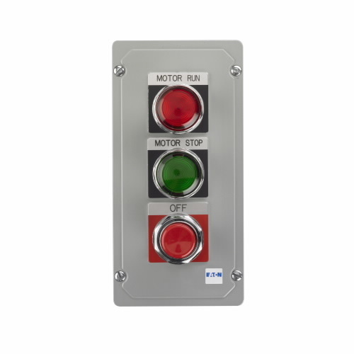 10250T3614 Assembled Heavy Duty Oiltight Pushbutton Control Station, 2NO-3NC Contact, 3 Operators, NEMA 4/4X/12/13 NEMA Rating