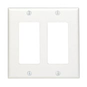 80409-NE Decora Standard Size Wall Plate, 2 Gangs, 4.56 in W x 4.5 in H, Thermoplastic, Black