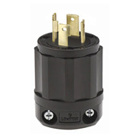 30 Amp, 125/250 Volt, NEMA L14-30P, 3P, 4W, Locking Plug, Industrial Grade, Grounding, All Black - Black