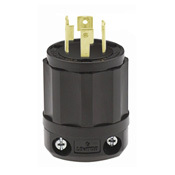 2721-B 3-Phase Grounding Cable Mount Locking Plug, 250 V AC, 30 A, 3 Poles, 4 Wires, Black