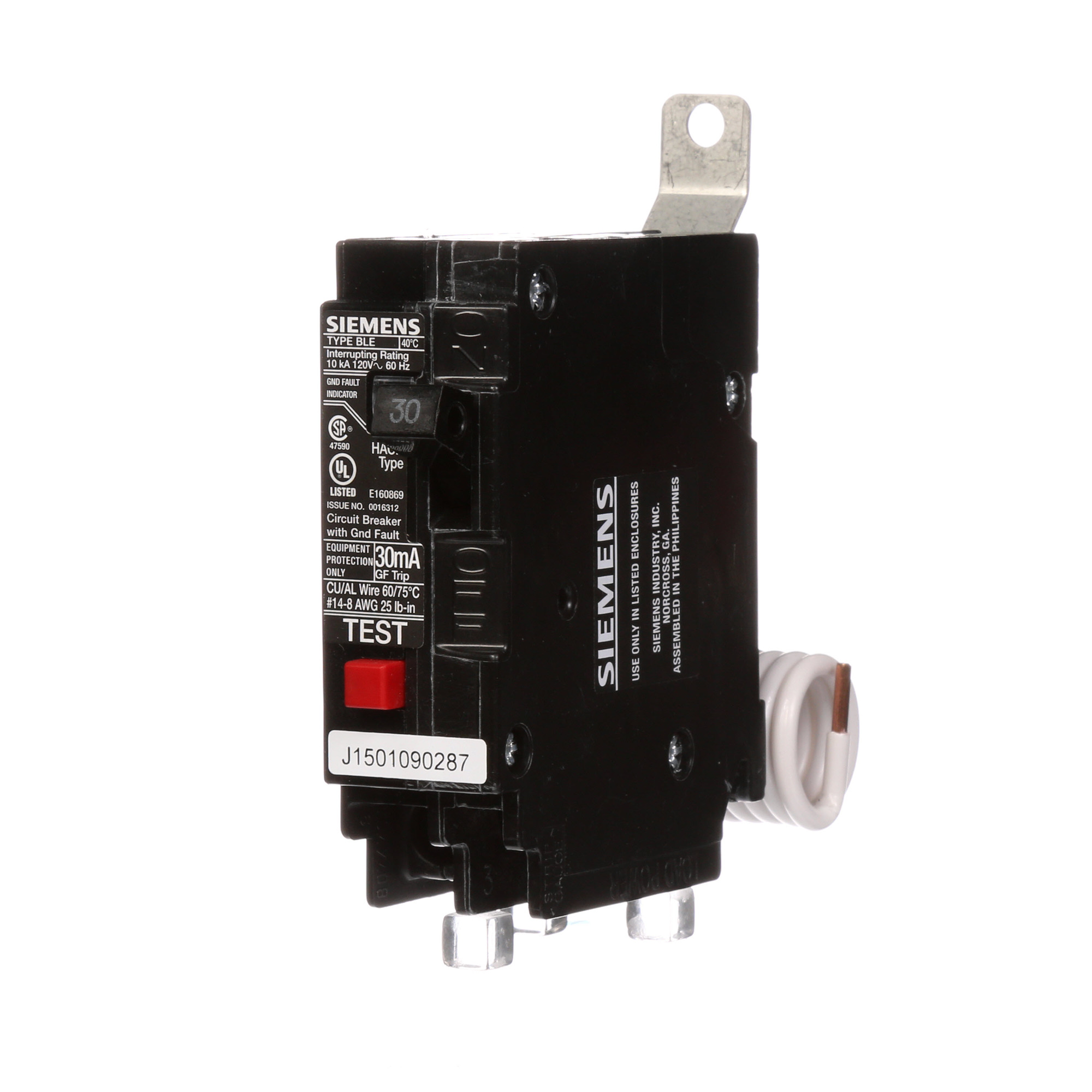 BE130 Type BL Circuit Breaker, 30 A, 10 kA Interrupt, 1 Poles, Thermal Magnetic Trip