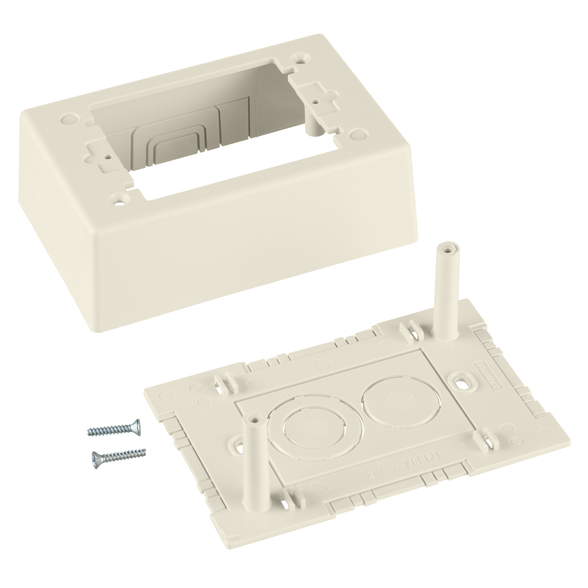 Surface Raceway, Pwr Rated Junct. Box, S/G 2-pc, Off-White
