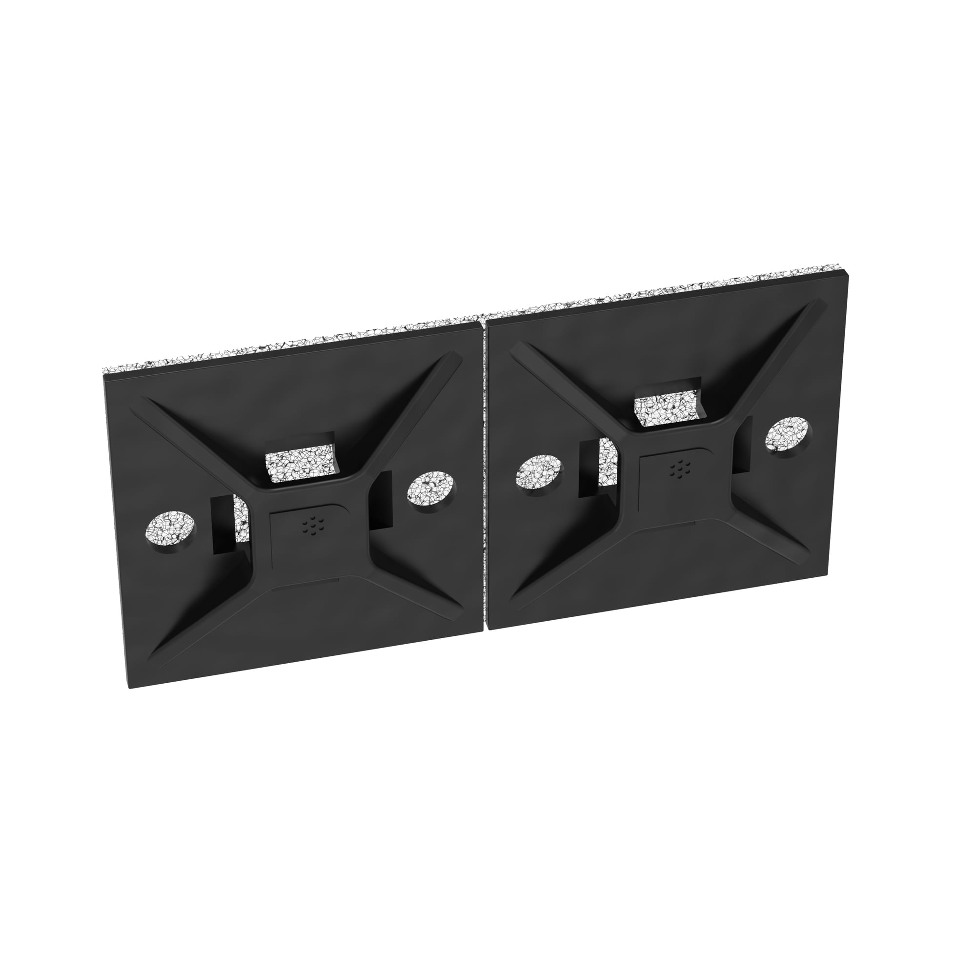 ABM112-A-D20 Cable Tie Mount, Black, PA 6.6, Rubber Adh., 1.12x1.12", PK500