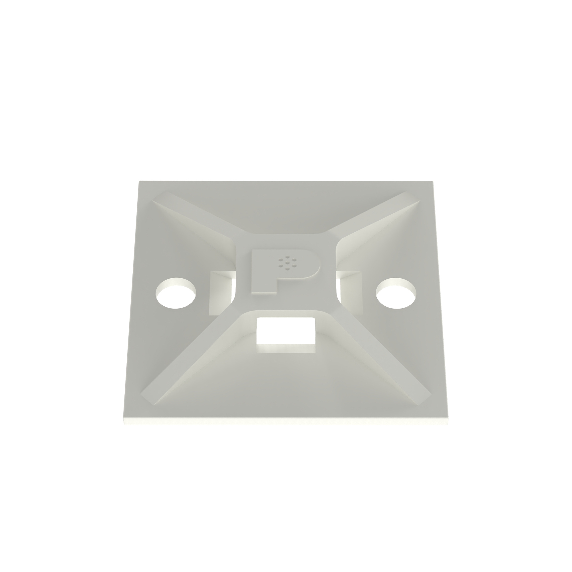 ABM112-S6-D Cable Tie Mount, White, PA 6.6, Screw, 1.12x1.12", PK500