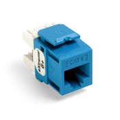 61110-RL6 eXtreme QuickPort 8-Conductor 8-Position Channel/Component Rated UTP Connector, Cat 6 Module, Panel Mount, 1 Ports, Plastic, Blue