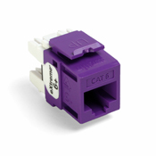 61110-RP6 eXtreme QuickPort 8-Conductor 8-Position Channel/Component Rated UTP Connector, Cat 6 Module, Panel Mount, 1 Ports, Plastic, Purple