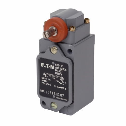 10316H187 Type L Non Plug-In Limit Switch, 240 V AC/250 V DC, 0.11/10 A, Side Rotary Actuator, 1NO-1NC Contact, 1 Poles
