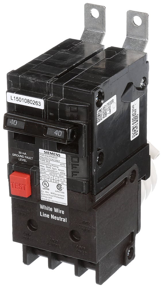 BE240 Type BL Circuit Breaker, 120/240 V AC, 40 A, 10 kA Interrupt, 2 Poles, Thermal Magnetic Trip