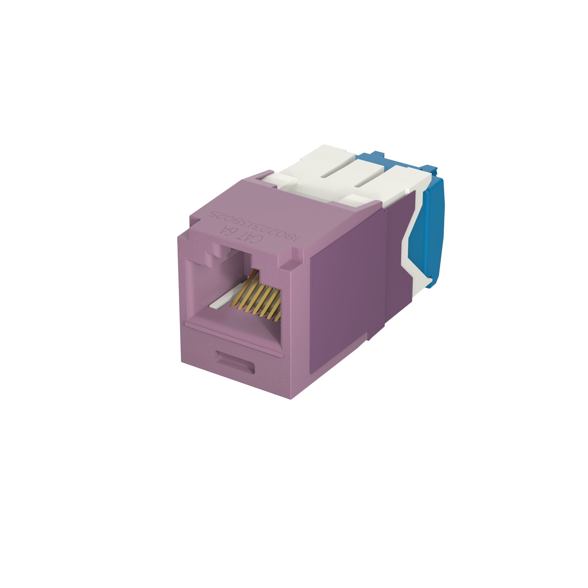 CJ6X88TGVL 10Gig PanNet TX6A 8-Position 8-Wire Universal TG Style Unshielded Jack Module, Cat 6A RJ45/Mini-Com Module, 1 Port, ABS/Polycarbonate, Violet