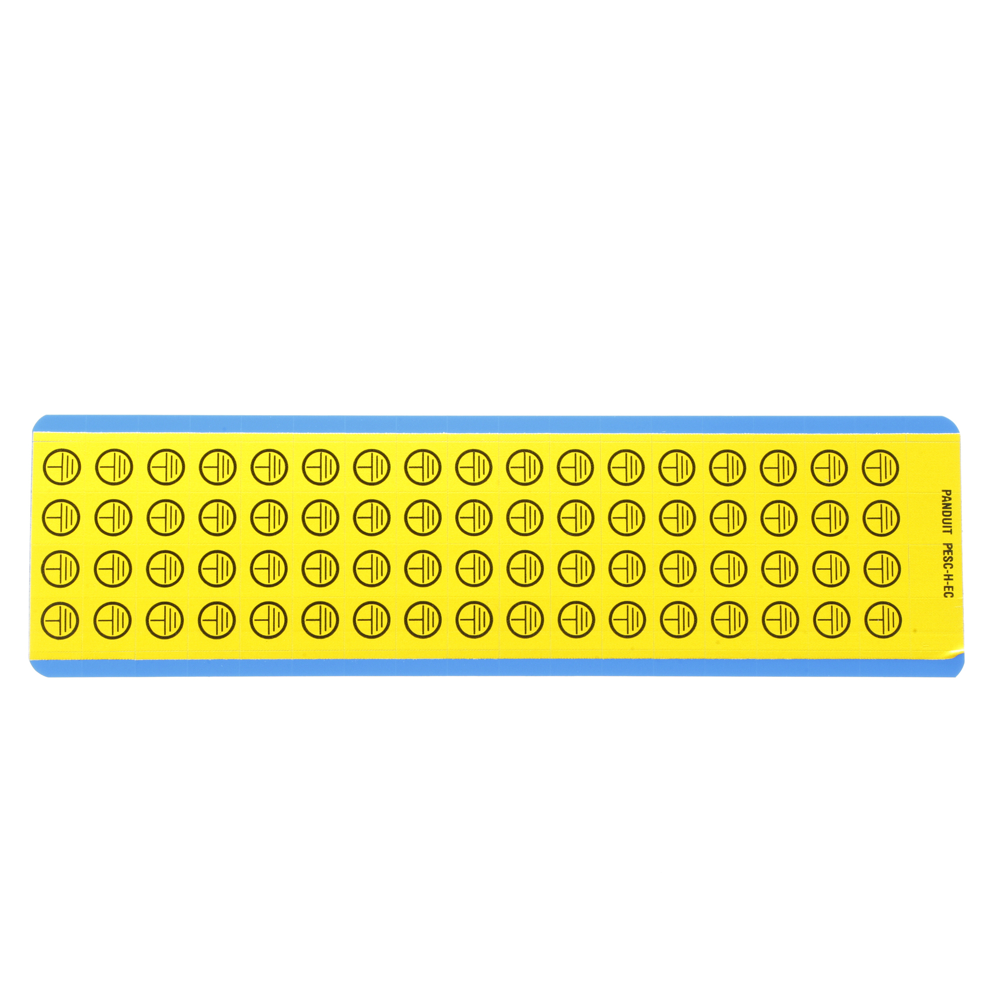 PESC-H-EC Card Pre-Printed Symbol Electrical Label, 0.51 in L x 0.51 in W, SAFETY FUNCTION Legend, Black/Yellow, Vinyl Cloth, 68 per Card Labels