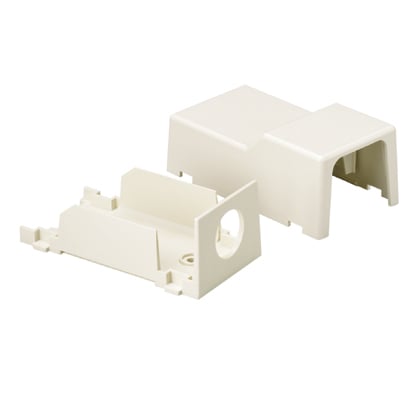 CEFXWH-X Power Rated Entrance End/Conduit, For Use With Pan-Way LD3, LDPH3, LD5, LDPH5, LD10 and LDPH10 Series Raceways, ABS Plastic, White