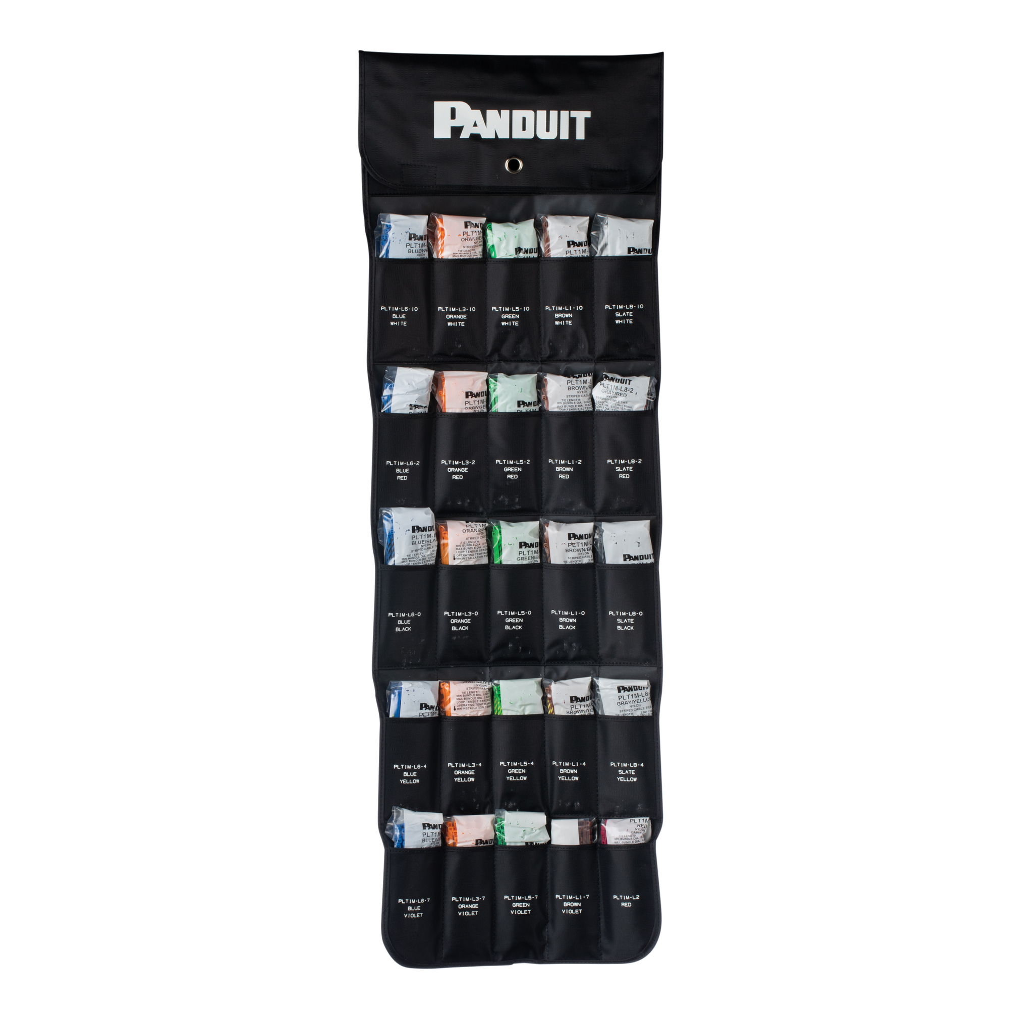 PPC25X50F Pan-Pouch Locking Telephone Cable Identification Kit, 1250 Pieces, Nylon/Vinyl, Black
