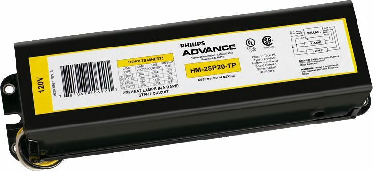 RL2SP20TPI Magnetic Fluorescent Ballast, Rapid, High, 60 Hz, 120V, 20W
