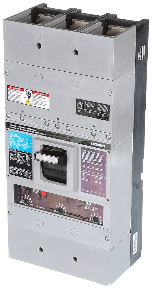 LMXD63B800 Sentron Type LMXD6 Low Voltage Molded Case Circuit Breaker, 600 V AC, 800 A, 25 kA Interrupt, 3 Poles, Thermal Magnetic Trip