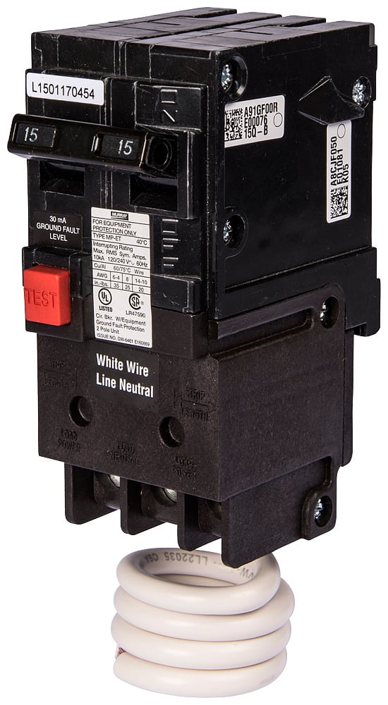 QE250 Type QE Circuit Breaker, 120/240 V AC, 50 A, 10 kA Interrupt, 2 Poles, Thermal Magnetic Trip