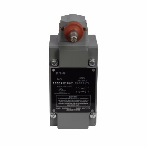 10316H1002 Type LX Complete Assembled Limit Switch With Spring Return Head, 240 V AC/250 V DC, 0.1/10 A, Side Rotary Actuator, 1NO-1NC Contact, 1 Poles