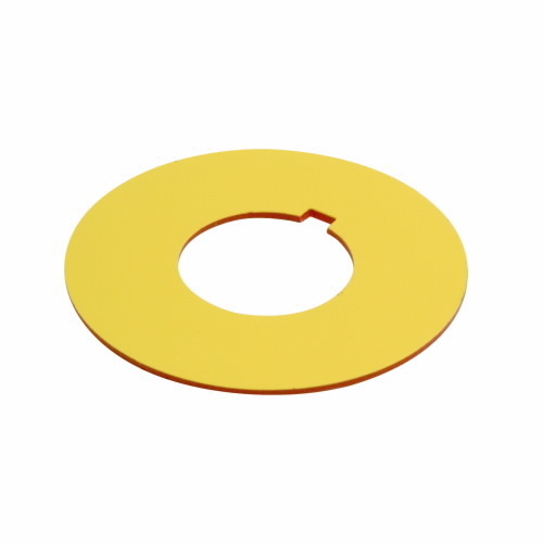 10250TRP76 Blank Visual Aid Legend Plate, 2 in H x 0.01 in W, Round Plate, Plastic, Red/Yellow Field