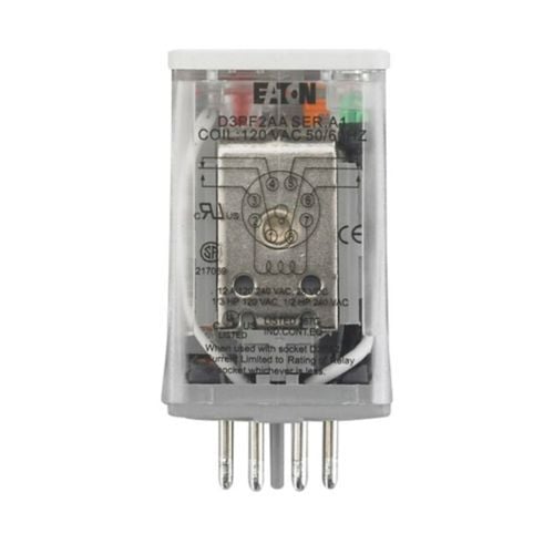 D3PF2AA D3 Series Full Featured General Purpose Relay, 16 A, 8 Pin, 2 Form C DPDT Contact, 120 V AC V Coil