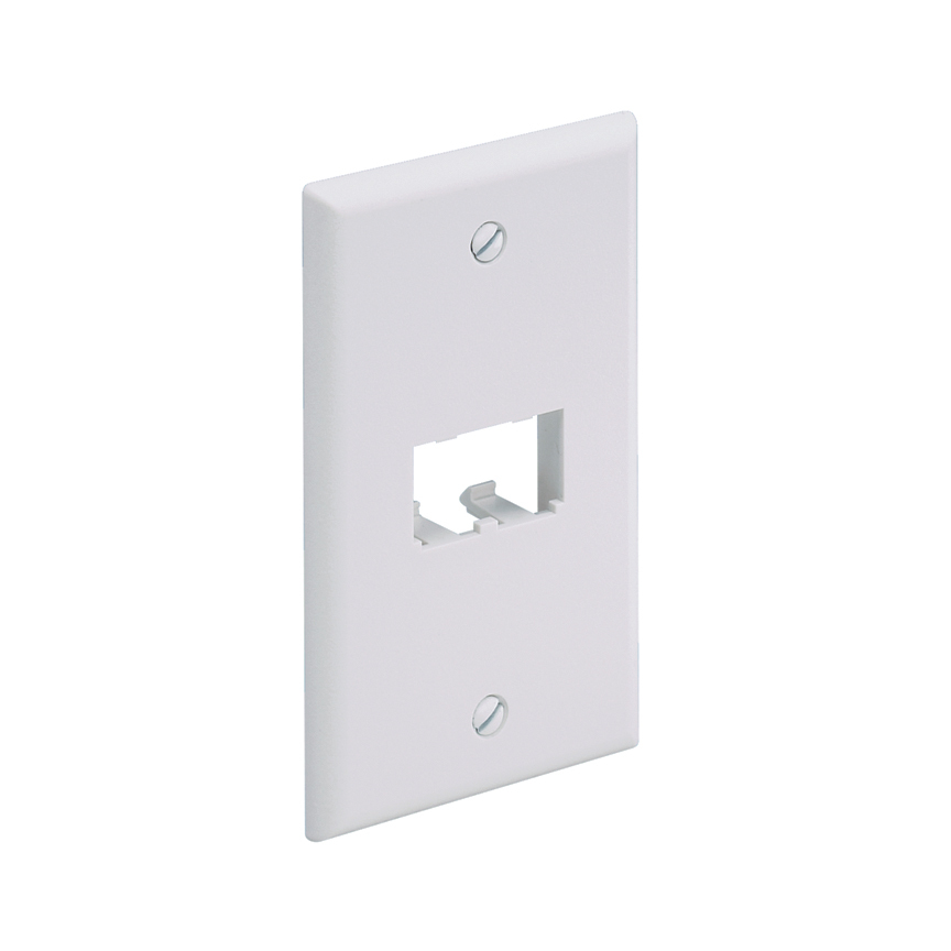 CFP2WH Mini-Com PanNet Classic Series Flat Vertical Faceplate, 1 Gangs, 2 Ports, Mini-Com Module, Fastened Mount, ABS