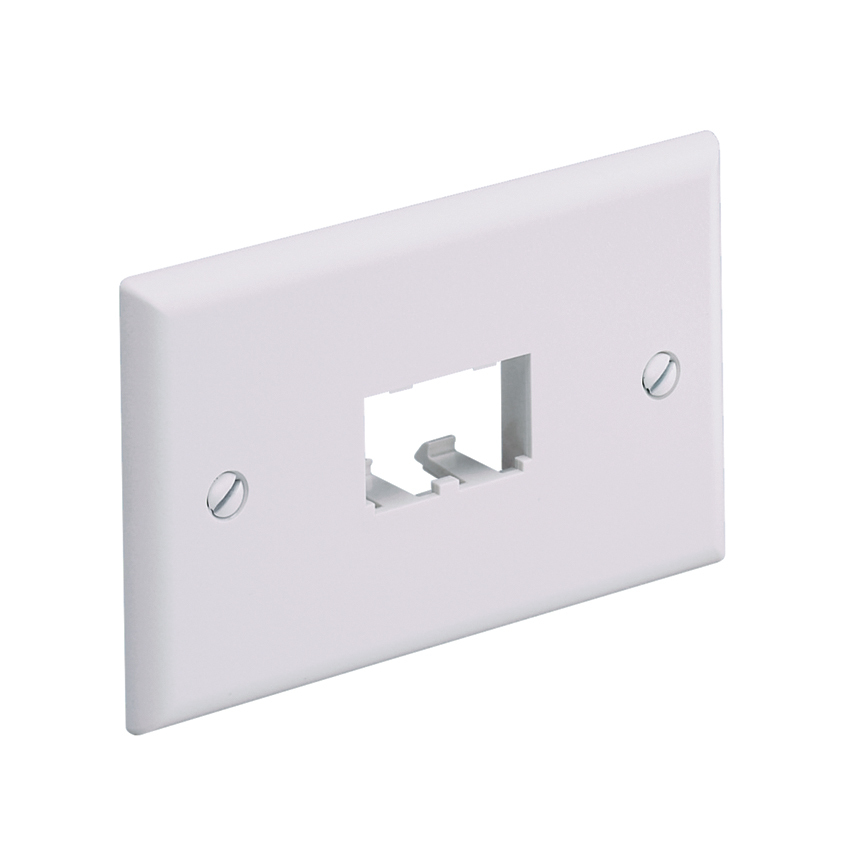 Mini-Com, Horizontal, Faceplate, 2 port,White