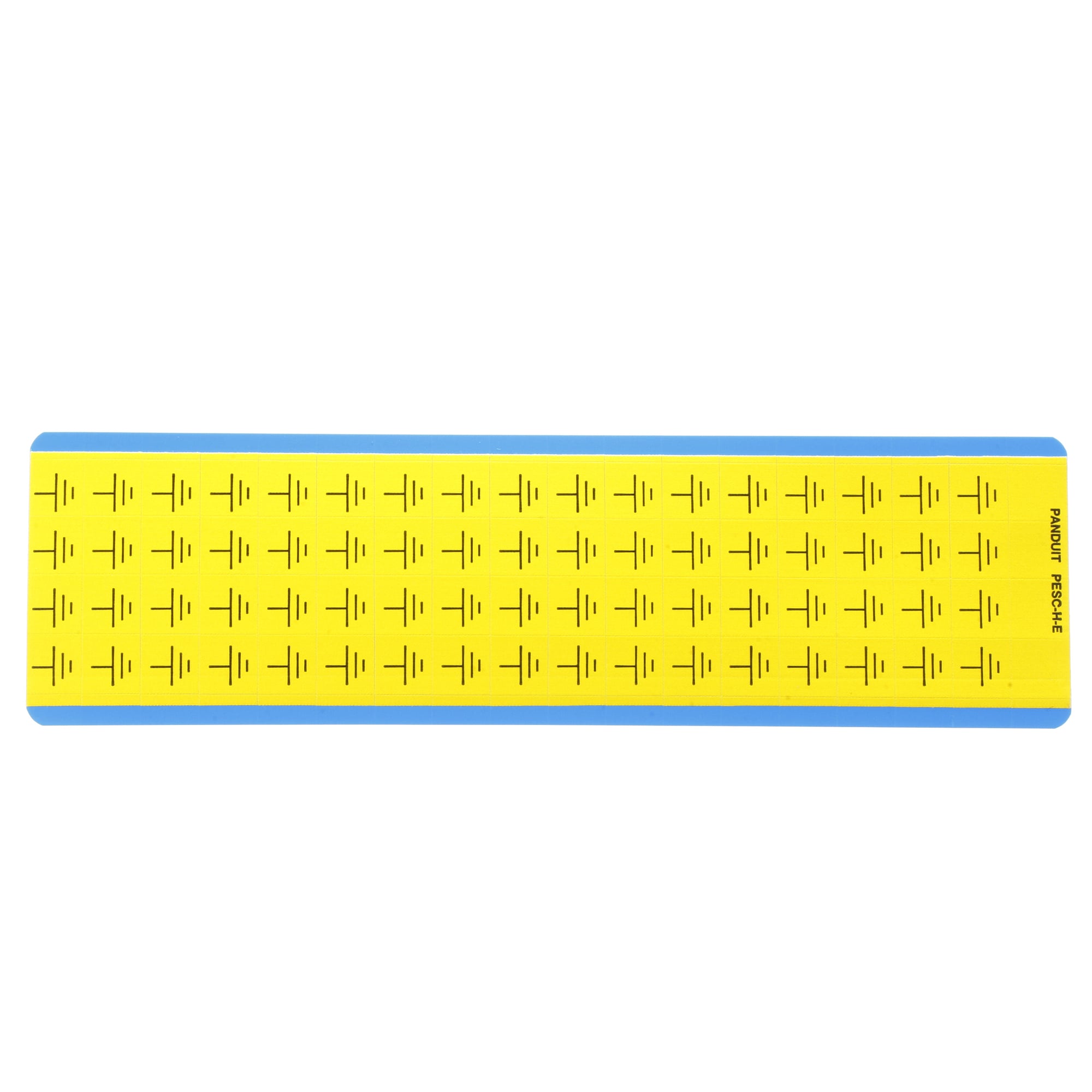 PESC-H-E Card Pre-Printed Symbol Electrical Label, 0.51 in L x 0.51 in W, EARTH (GROUND) Legend, Black/Yellow, Vinyl Cloth, 68 per Card Labels