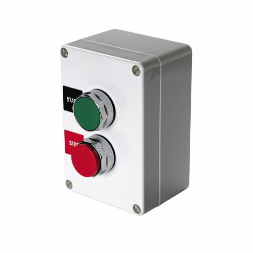 E22ASB204 Assembled Heavy Duty Non-Metallic Push Button Control Station, 1NO-1NC Contact, 2 Operators, NEMA 4/4X/12/13 NEMA Rating