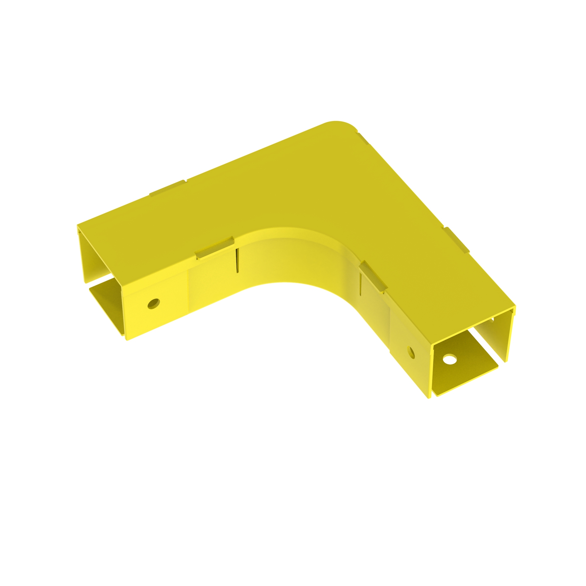 FRA2X2YL FiberRunner Horizontal Right Angle Fitting, 7.29 in L, 2.08 in H Side Rail, 90 deg Bend, ABS