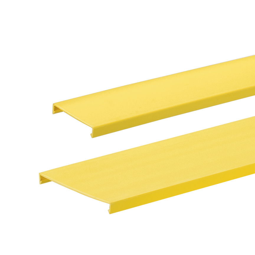 C4YL6 FiberRunner Channel Cover, 6 ft L x 4-1/4 in W x 0.37 in H, PVC, Yellow