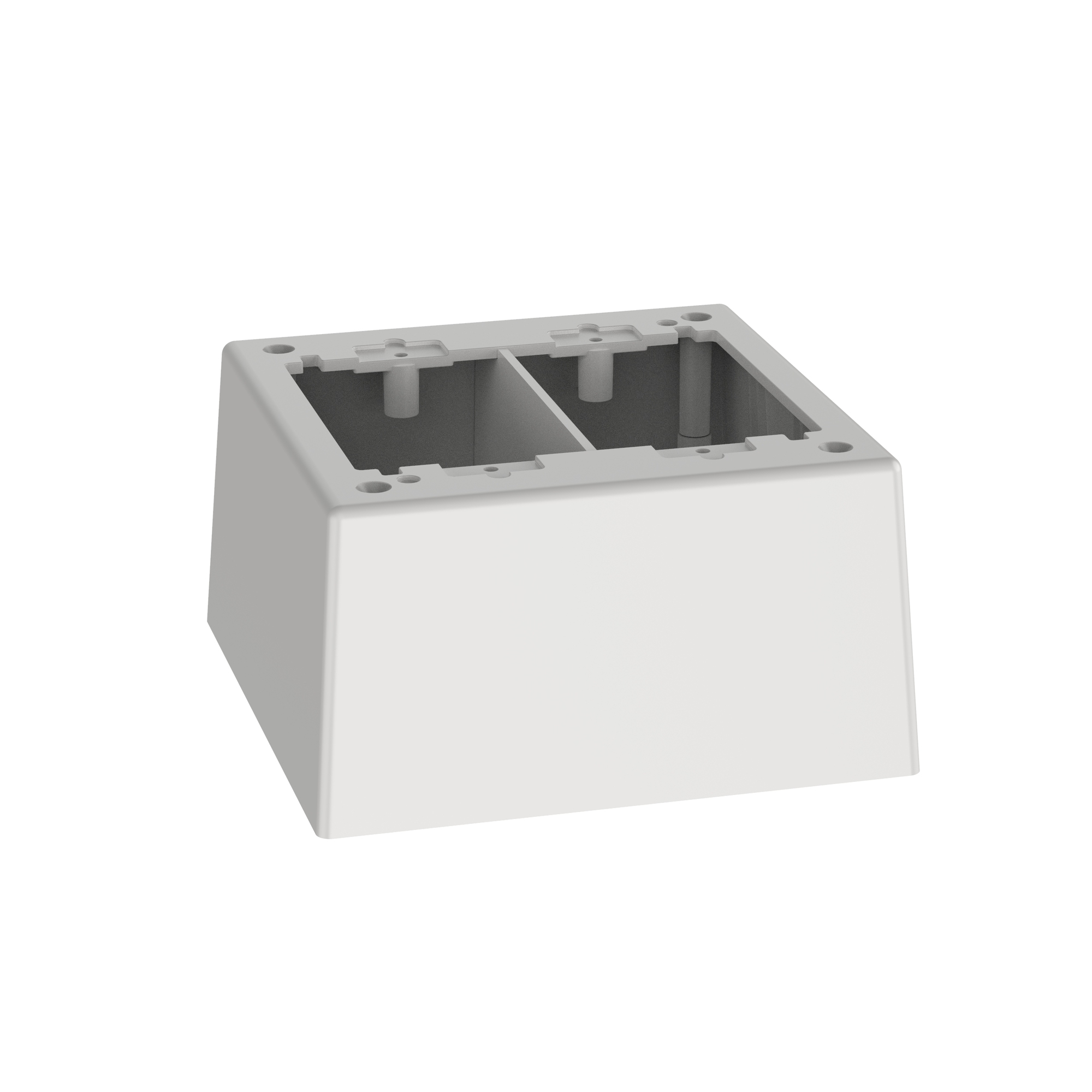 Surface Raceway, Pwr Rated Junct. Box, 2-gang, 2-pc, Deep, White