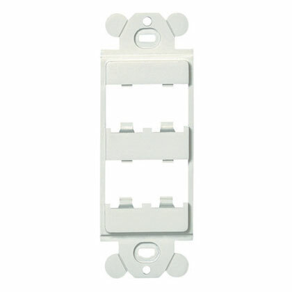 CFG4BL Mini-Com PanNet Flat Rectangular Module Adapter Frame, 1 Gangs, 4 Ports, ABS, Black, For Use With Mini-Com Module and Standard GFCI Electrical Faceplate