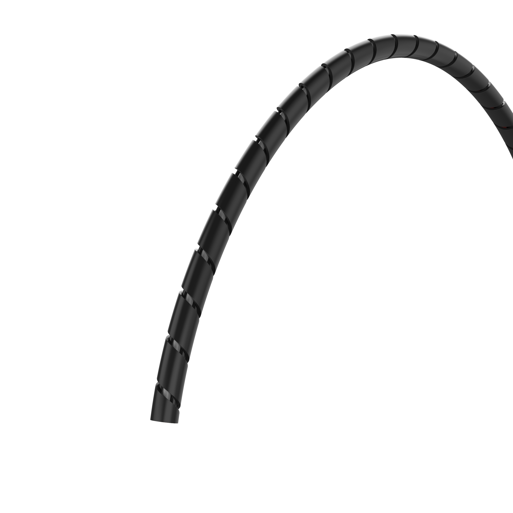 T12F-C0 Reusable Reverse Cut Spiral Wrap, 0.12 in OD Dia x 100 ft L x 0.03 in THK, Polyethylene, Black