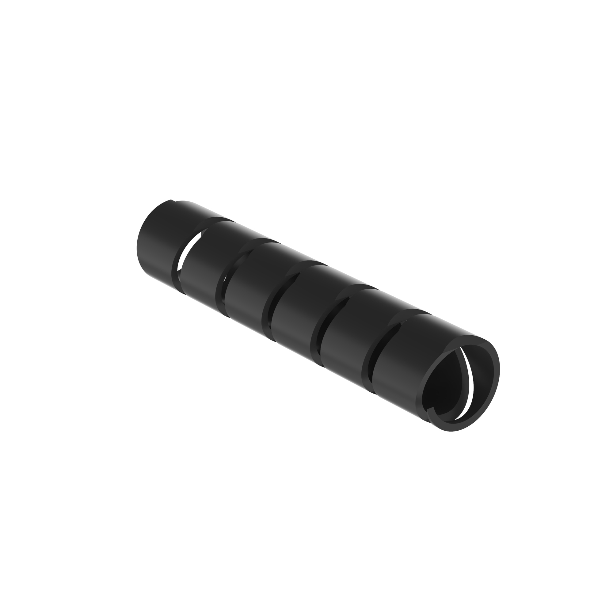 T62F-C0 Reusable Reverse Cut Spiral Wrap, 0.62 in OD Dia x 100 ft L x 0.06 in THK, Polyethylene, Black