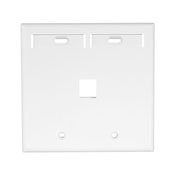 42080-1WP QuickPort Standard Size Wallplate With ID Window, 2 Gangs, 4-5/8 in W, Plastic, Surface Mount