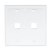 42080-2WP QuickPort Standard Size Wallplate With ID Window, 2 Gangs, 4-5/8 in W, Plastic, Surface Mount