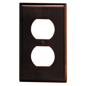 85003 Standard Size Wall Plate, 1 Gangs, 2-3/4 in W x 4-1/2 in H, Thermoset, Brown