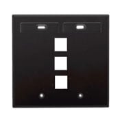 42080-3EP QuickPort Standard Size Wallplate With ID Window, 2 Gangs, 4-5/8 in W, Plastic, Surface Mount